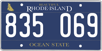 RI license plate 835069