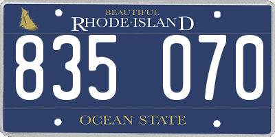 RI license plate 835070