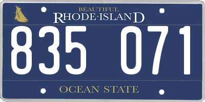 RI license plate 835071