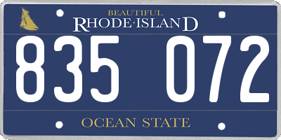 RI license plate 835072