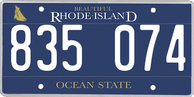 RI license plate 835074