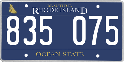 RI license plate 835075