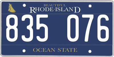 RI license plate 835076