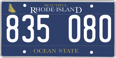 RI license plate 835080