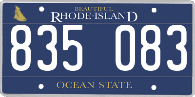 RI license plate 835083