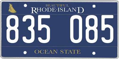 RI license plate 835085