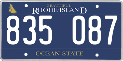 RI license plate 835087