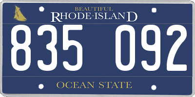 RI license plate 835092