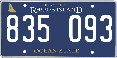 RI license plate 835093