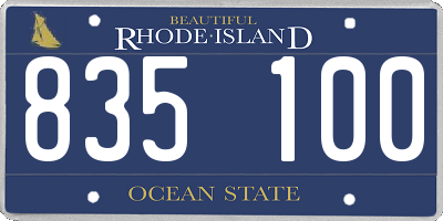 RI license plate 835100