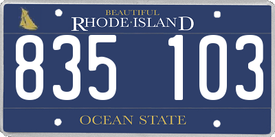 RI license plate 835103