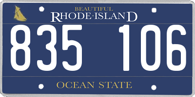 RI license plate 835106