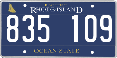 RI license plate 835109