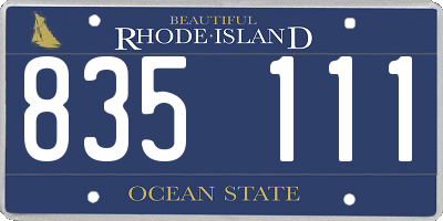 RI license plate 835111