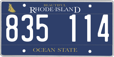 RI license plate 835114