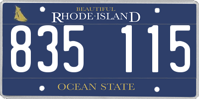 RI license plate 835115