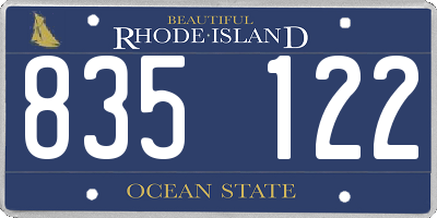 RI license plate 835122