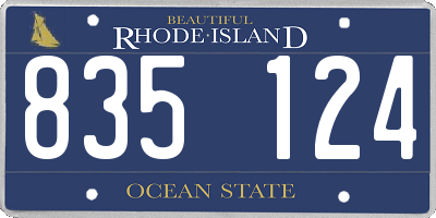 RI license plate 835124