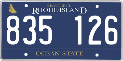 RI license plate 835126