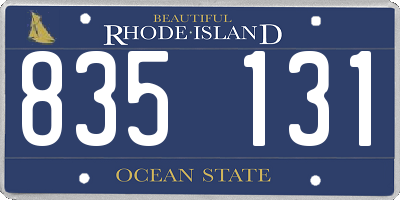 RI license plate 835131