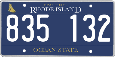 RI license plate 835132