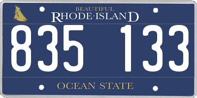RI license plate 835133