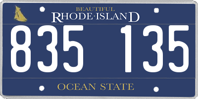 RI license plate 835135