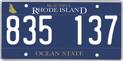 RI license plate 835137