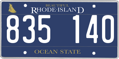 RI license plate 835140