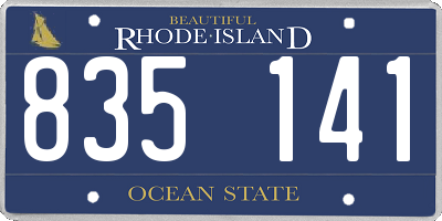 RI license plate 835141