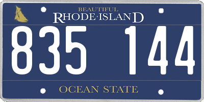 RI license plate 835144