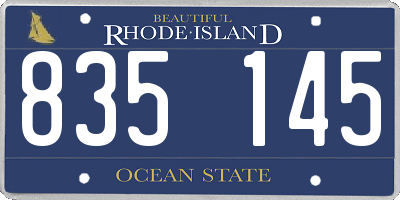 RI license plate 835145