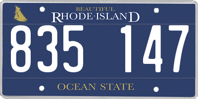 RI license plate 835147