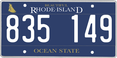 RI license plate 835149