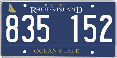 RI license plate 835152
