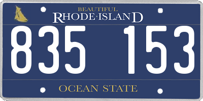 RI license plate 835153