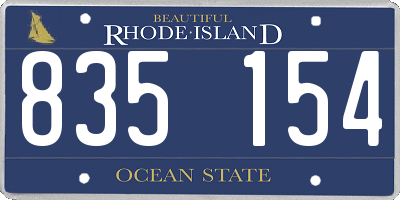RI license plate 835154