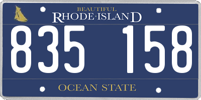 RI license plate 835158