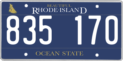 RI license plate 835170