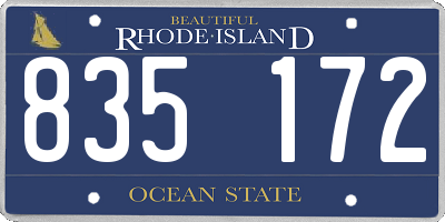 RI license plate 835172