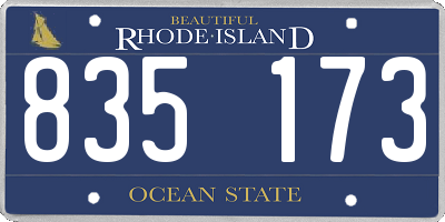 RI license plate 835173