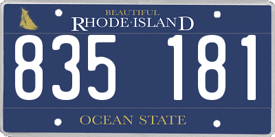 RI license plate 835181