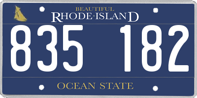 RI license plate 835182