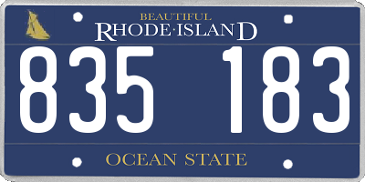 RI license plate 835183