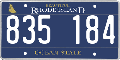 RI license plate 835184