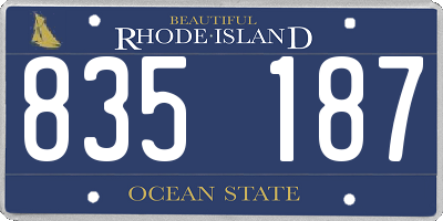 RI license plate 835187