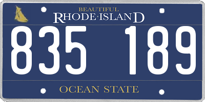 RI license plate 835189
