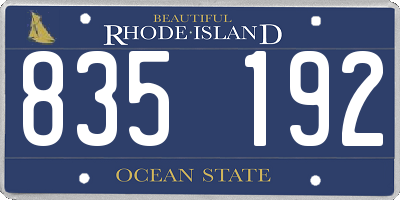 RI license plate 835192