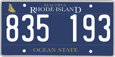 RI license plate 835193