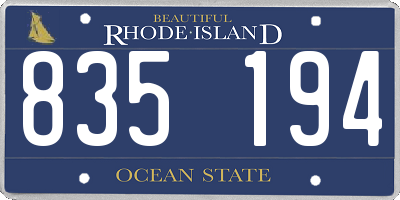 RI license plate 835194